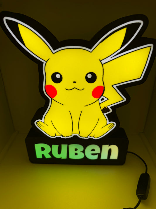 LedBOX RGB PIKACHU avec Nom personnalisable