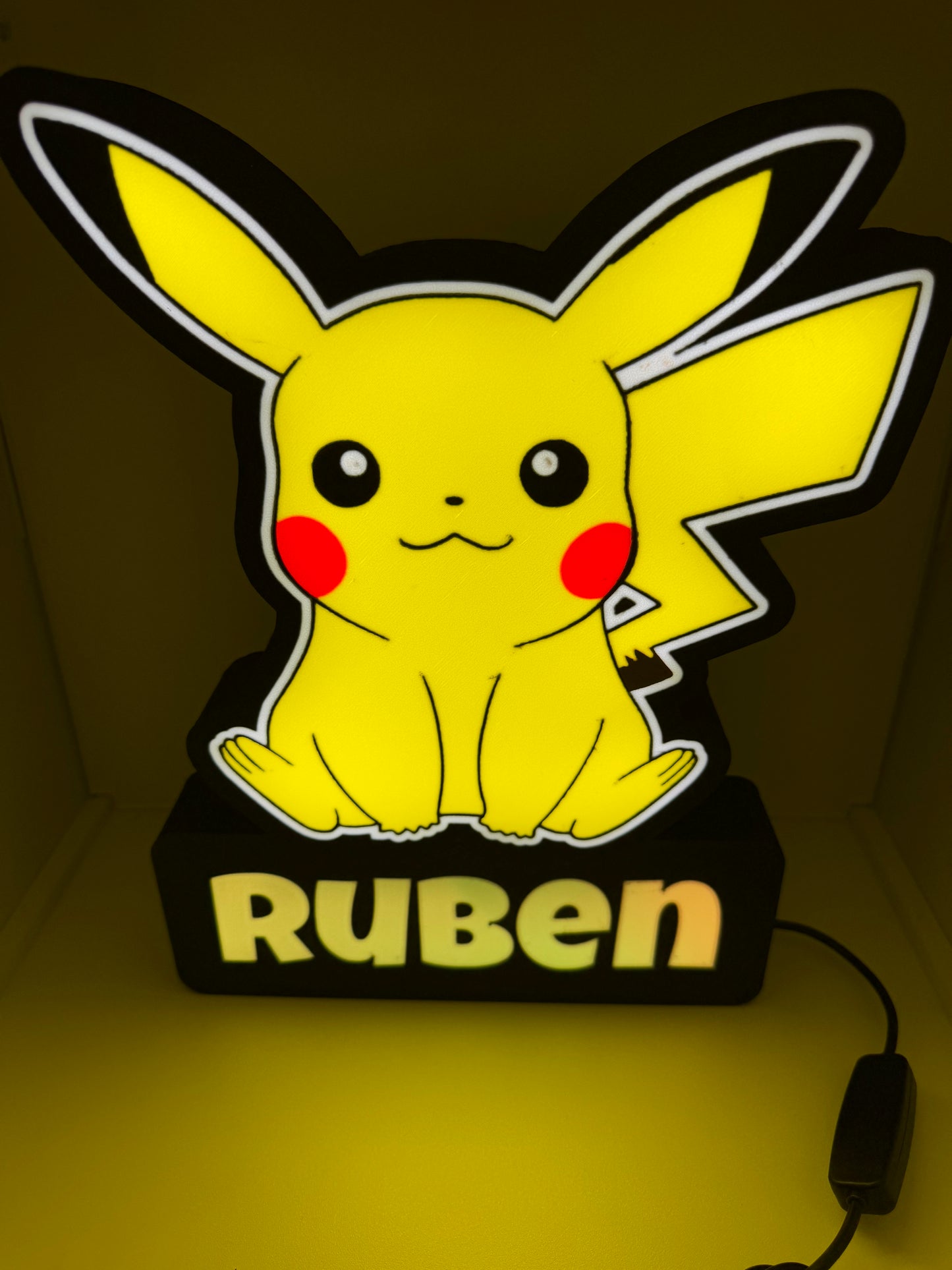 LedBOX RGB PIKACHU avec Nom personnalisable