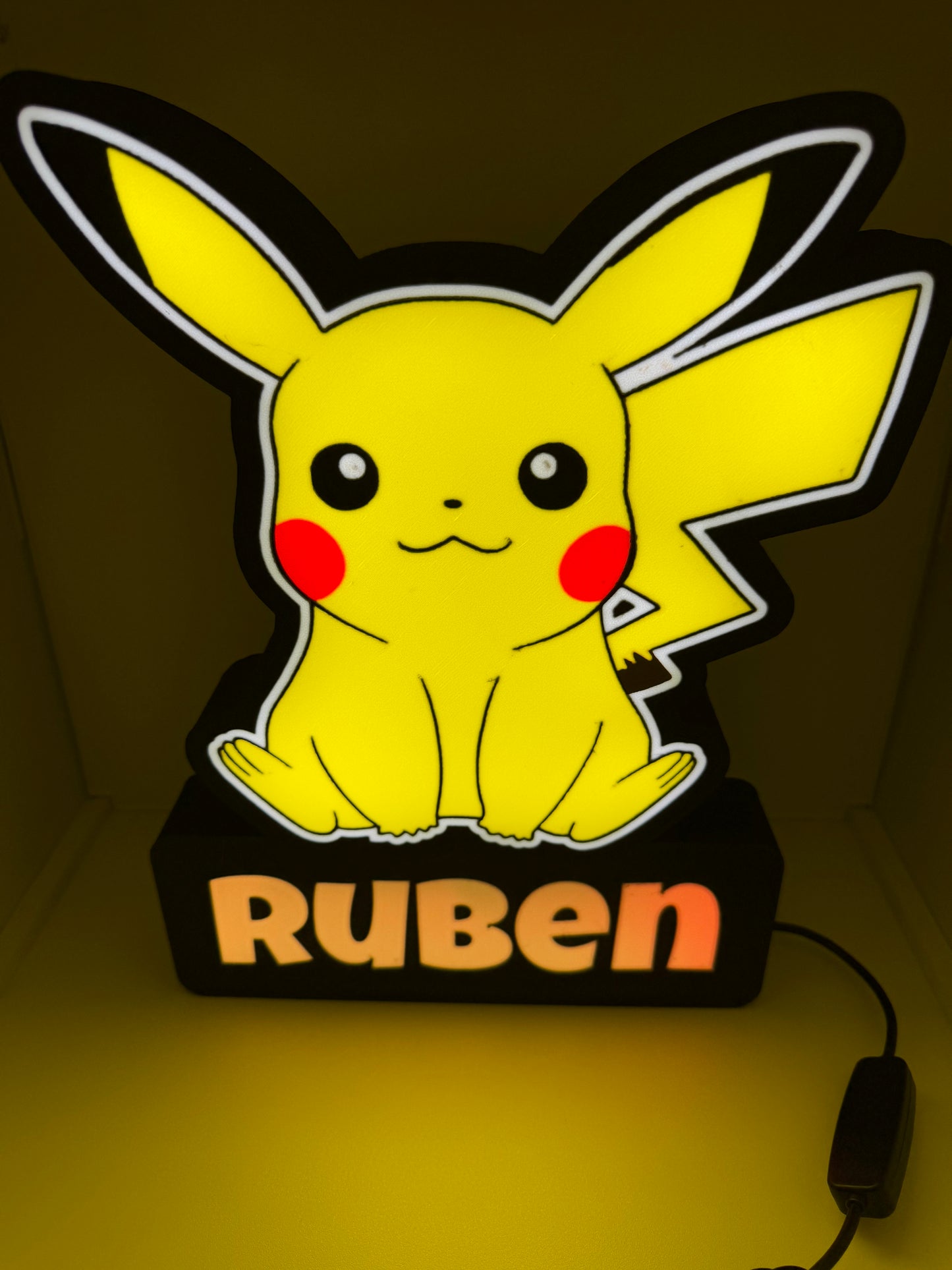 LedBOX RGB PIKACHU avec Nom personnalisable