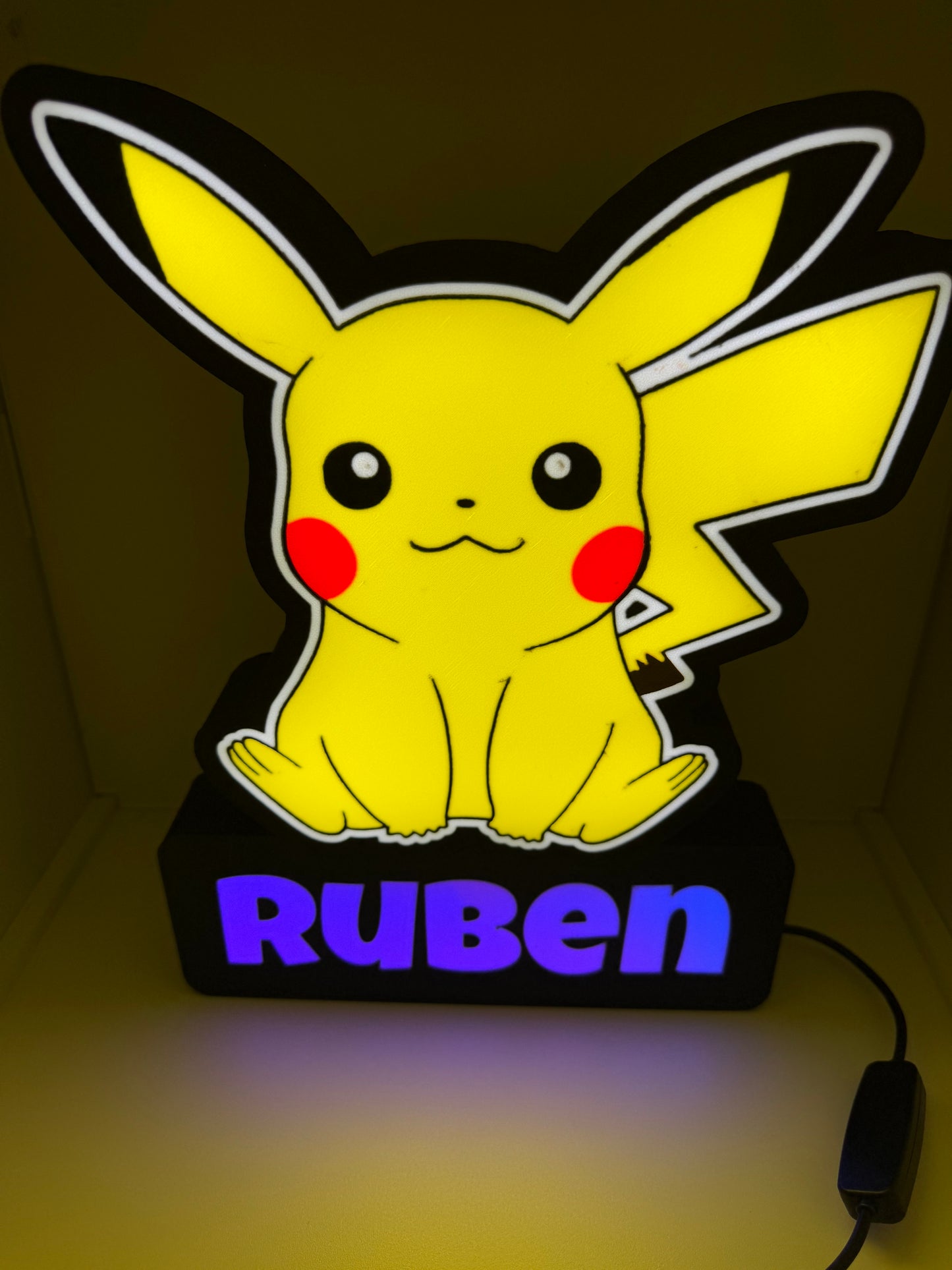 LedBOX RGB PIKACHU avec Nom personnalisable