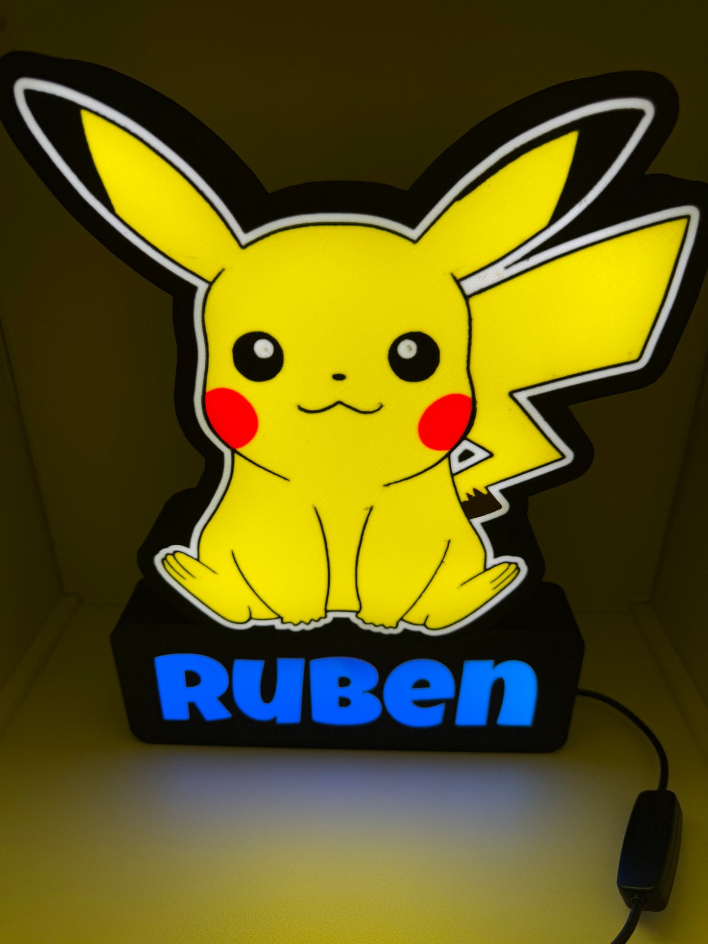 LedBOX RGB PIKACHU avec Nom personnalisable