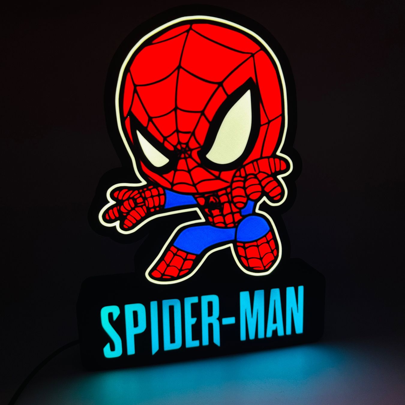 LedBOX RGB SPIDERMAN KID avec Nom personnalisable