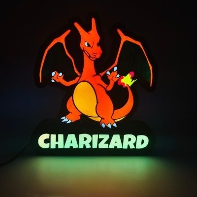 LedBOX RGB CHARIZARD avec Nom personnalisable