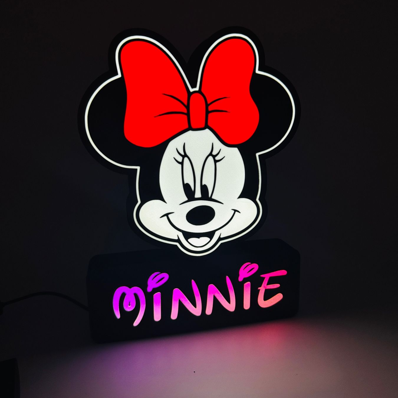 LedBOX RGB MINNIE avec Nom personnalisable