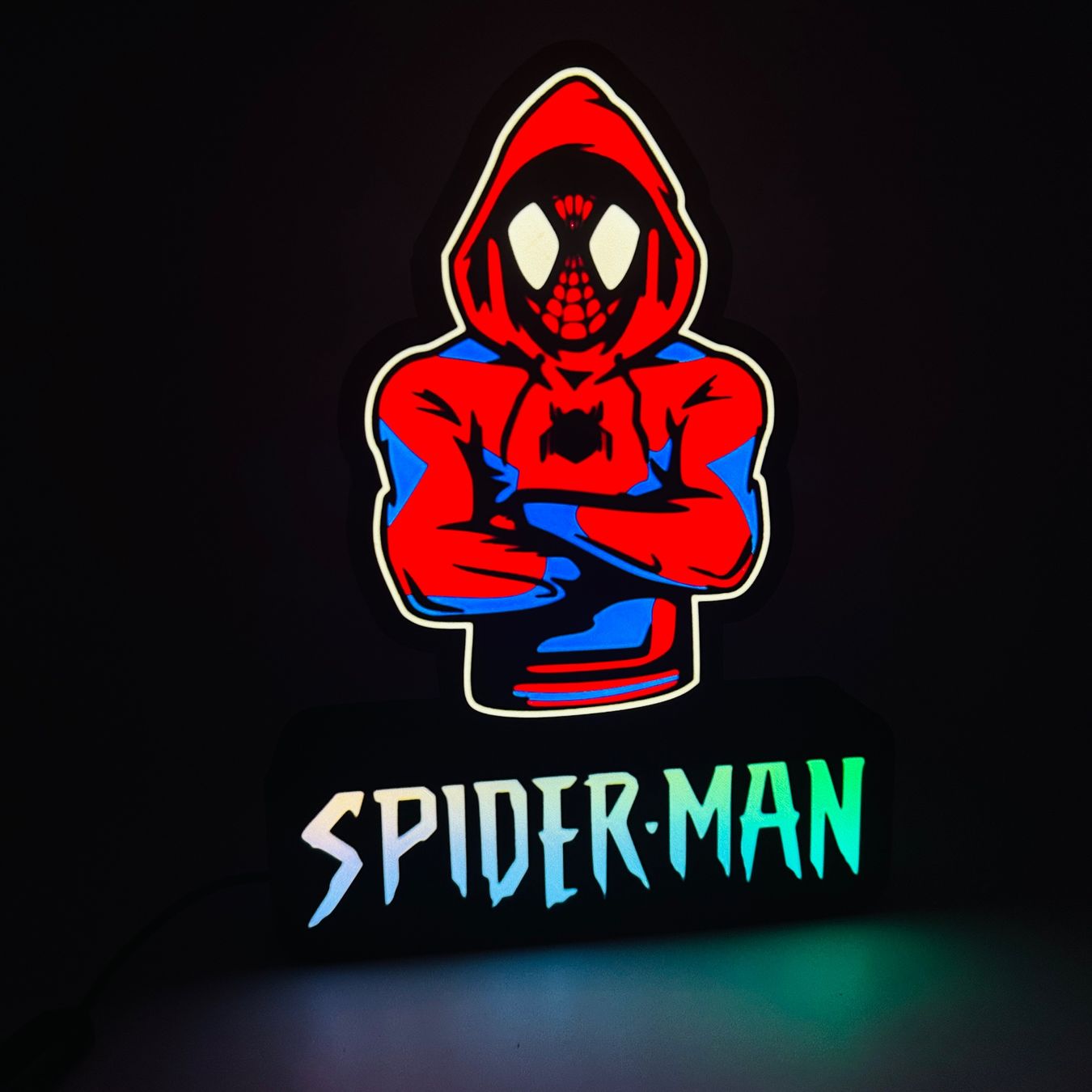 LedBOX RGB Spiderman avec Nom personnalisable