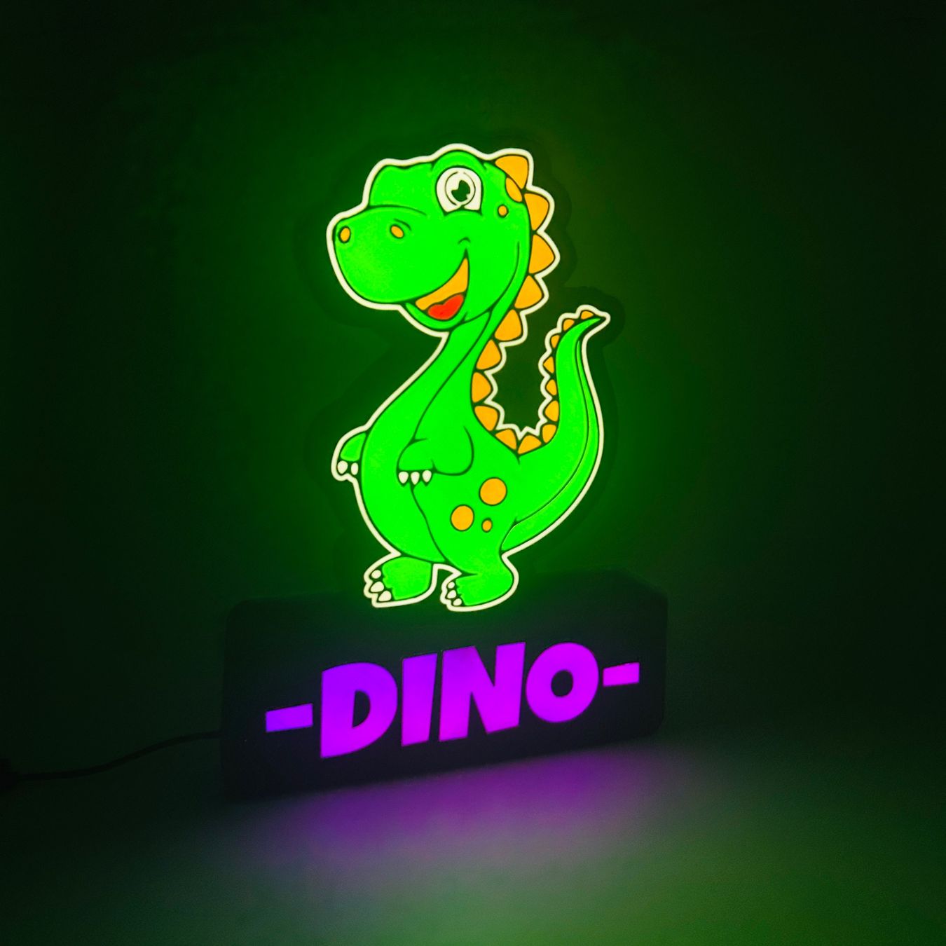 LedBOX RGB DINO avec Nom personnalisable