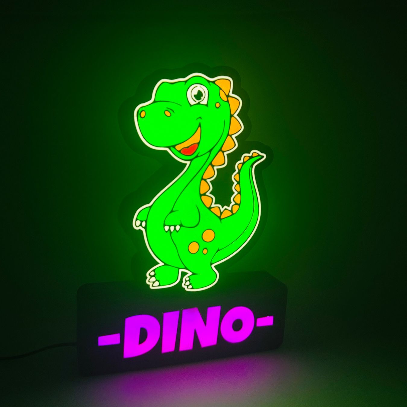 LedBOX RGB DINO avec Nom personnalisable