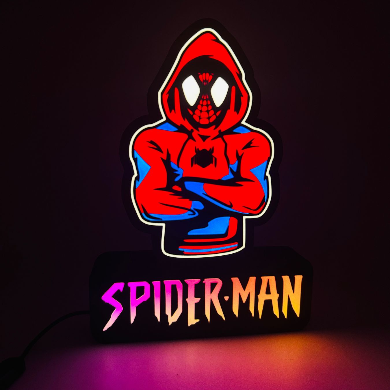 LedBOX RGB Spiderman avec Nom personnalisable