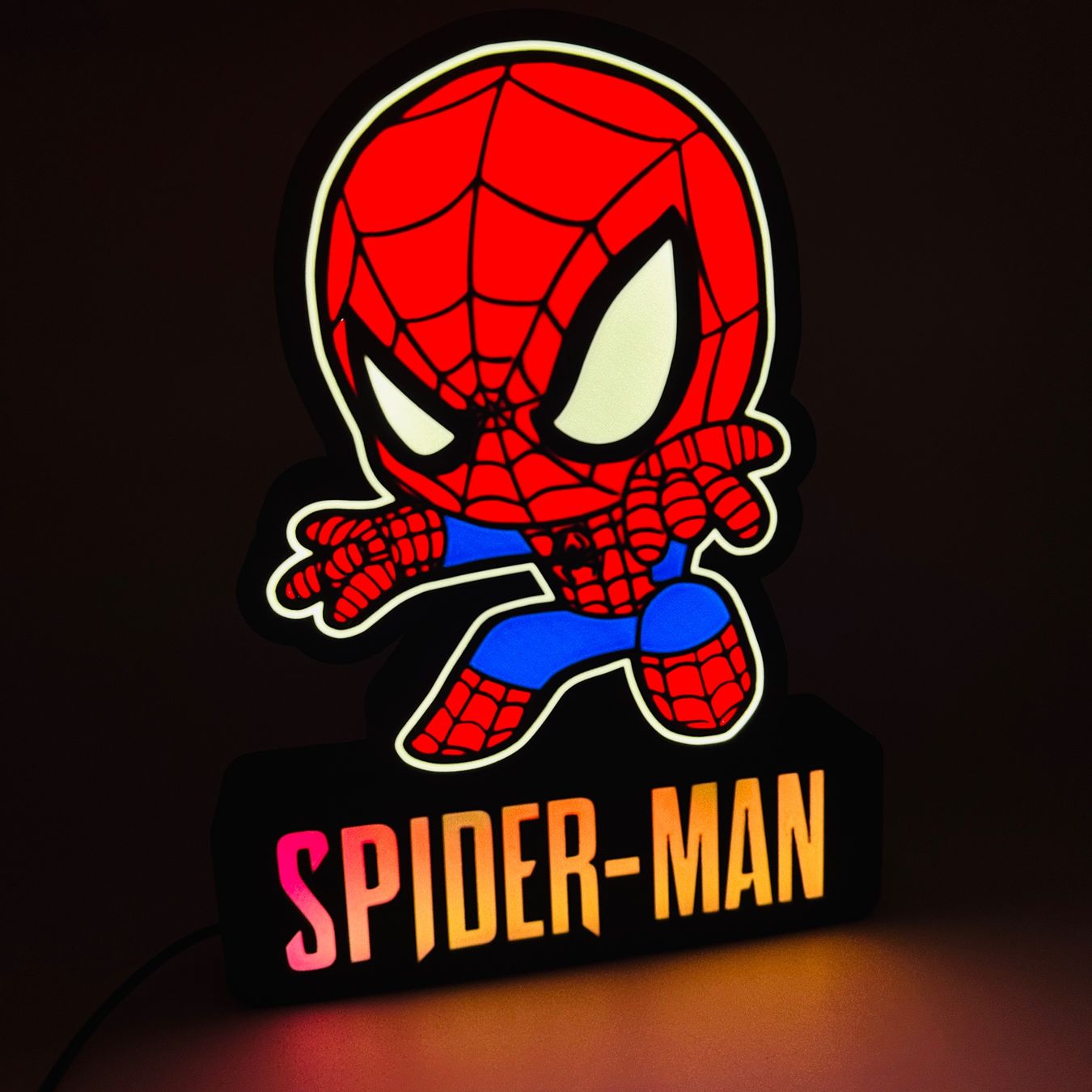 LedBOX RGB SPIDERMAN KID avec Nom personnalisable