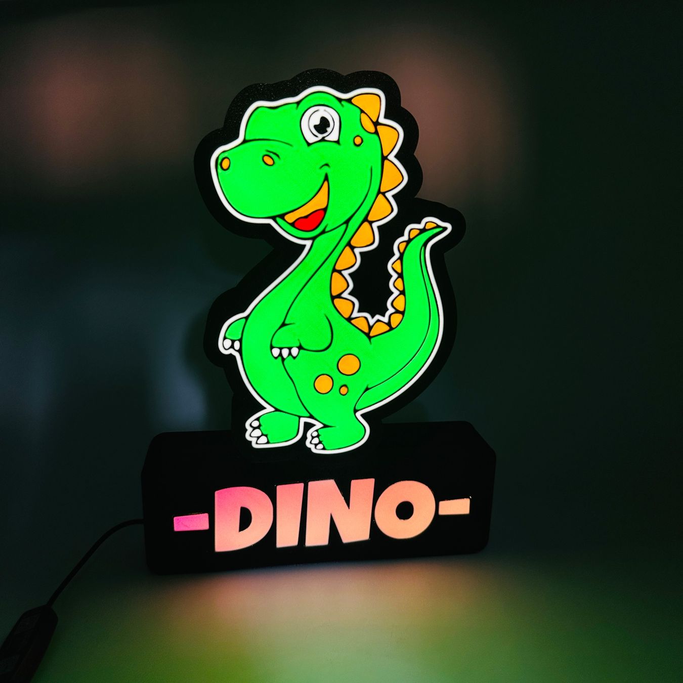 LedBOX RGB DINO avec Nom personnalisable