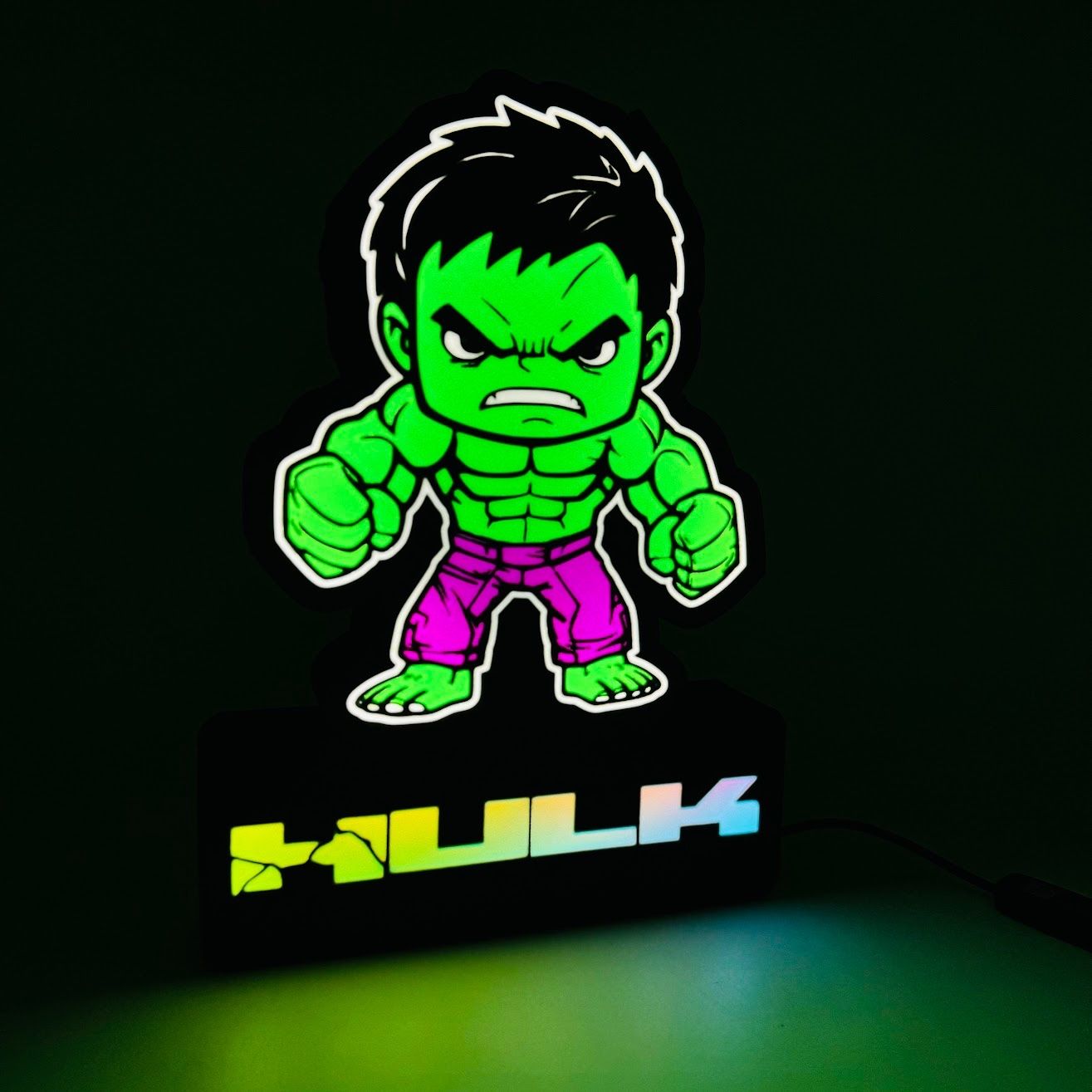 LedBOX RGB HULK avec Nom personnalisable