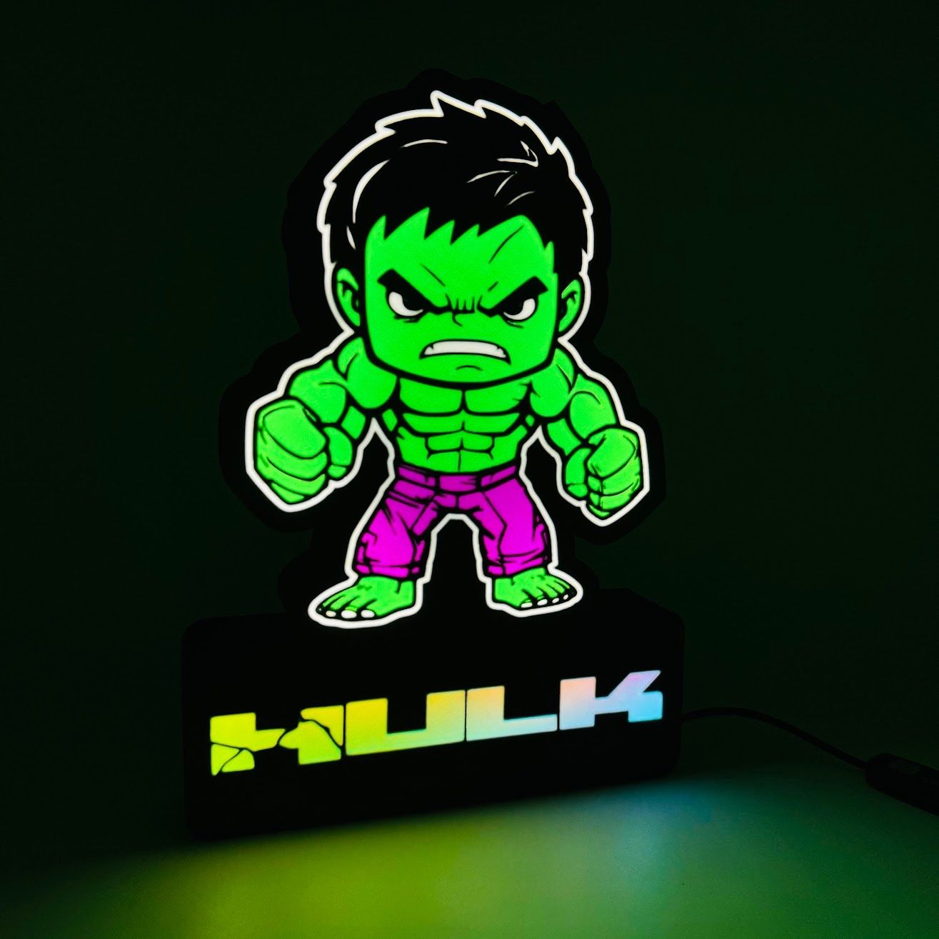 LedBOX RGB HULK avec Nom personnalisable