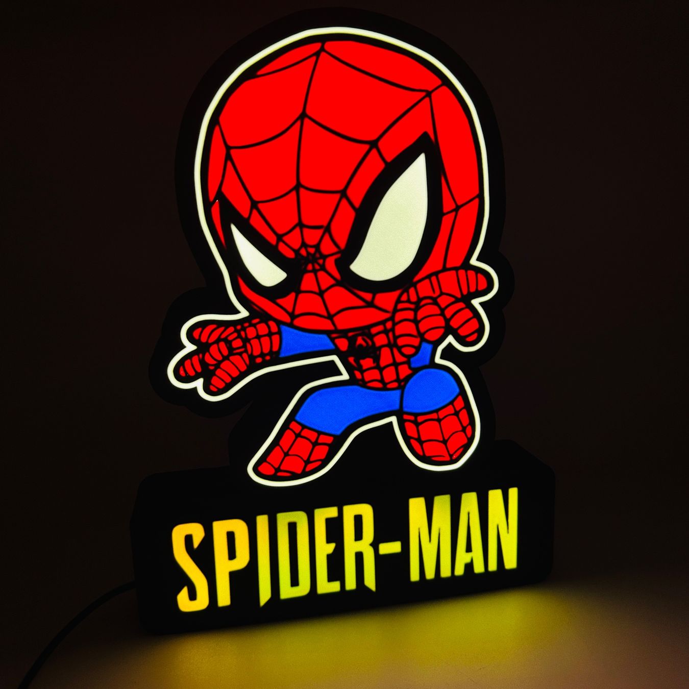 LedBOX RGB SPIDERMAN KID avec Nom personnalisable