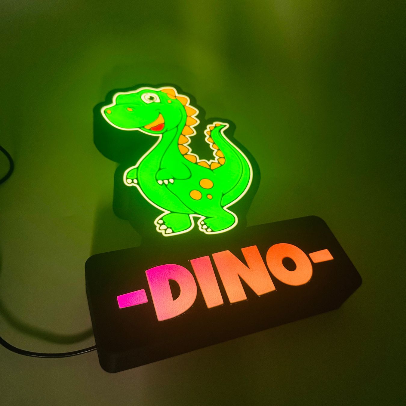 LedBOX RGB DINO avec Nom personnalisable