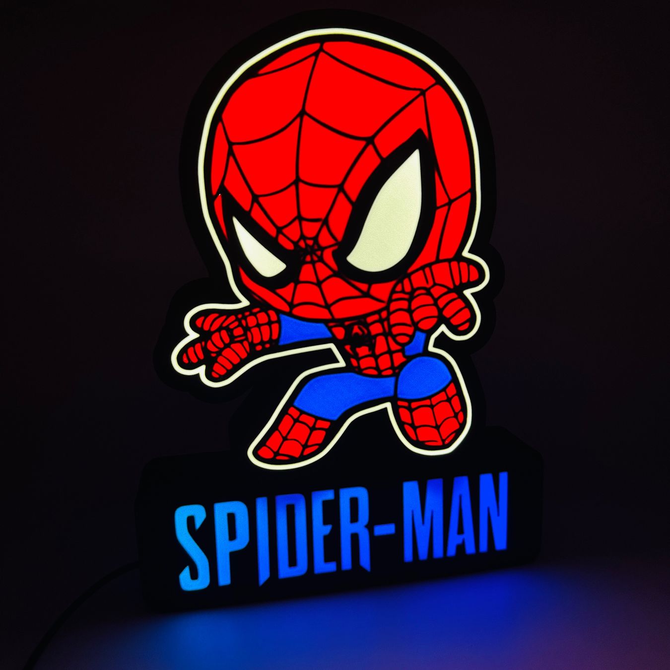 LedBOX RGB SPIDERMAN KID avec Nom personnalisable