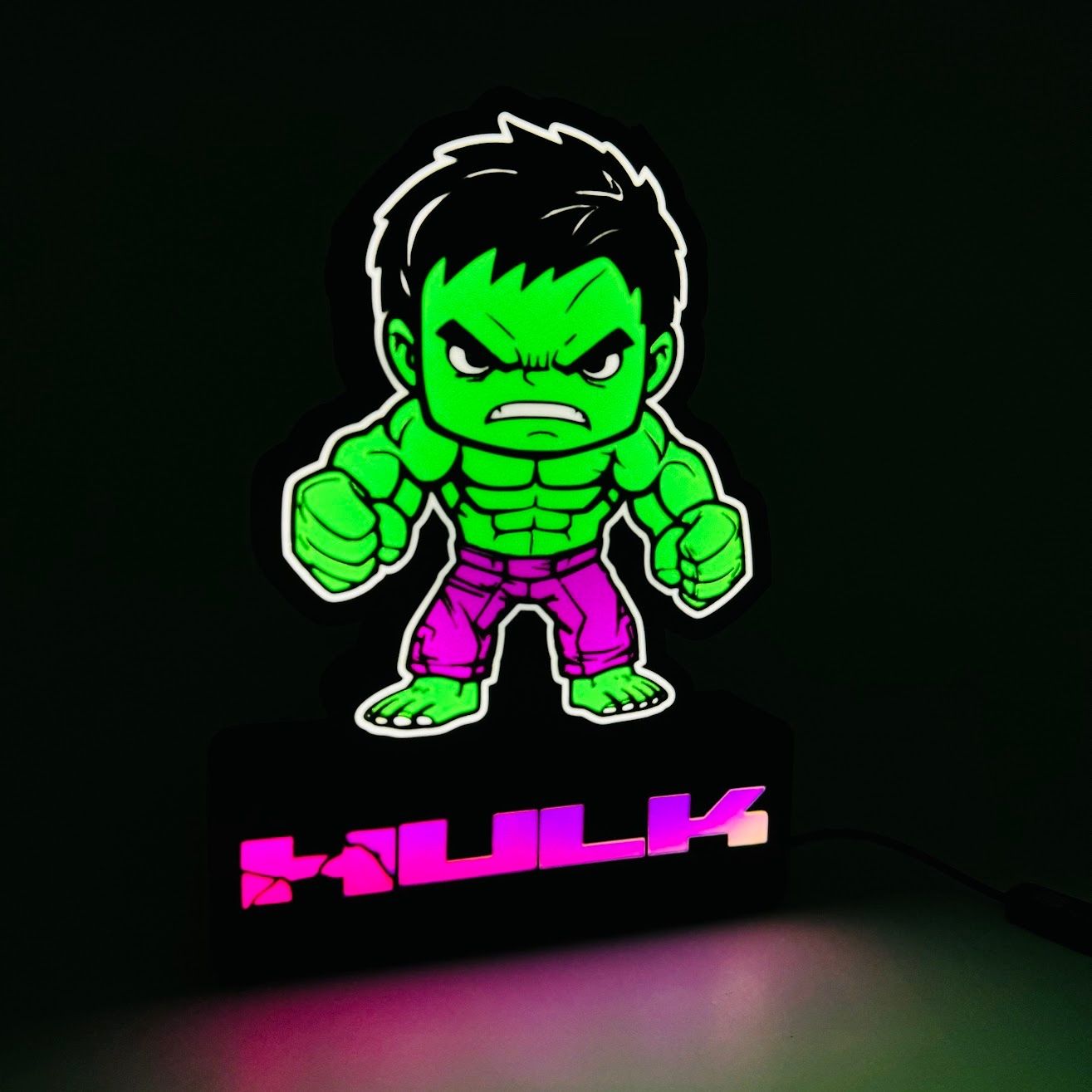 LedBOX RGB HULK avec Nom personnalisable